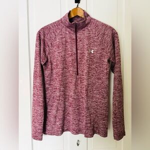 Like new! Under Armour Heathered Pink Quarter-Zip Top